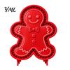 Interactive Baking Tools Christmas Cookie Cutter, Push Type Integrated Mold, Plastic Festive Pastry Stampers Clay Decorating Tool for Holiday Kitchen