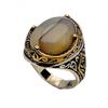 Veined Agate and Zircon Stone Silver Ring 240053180G19Y