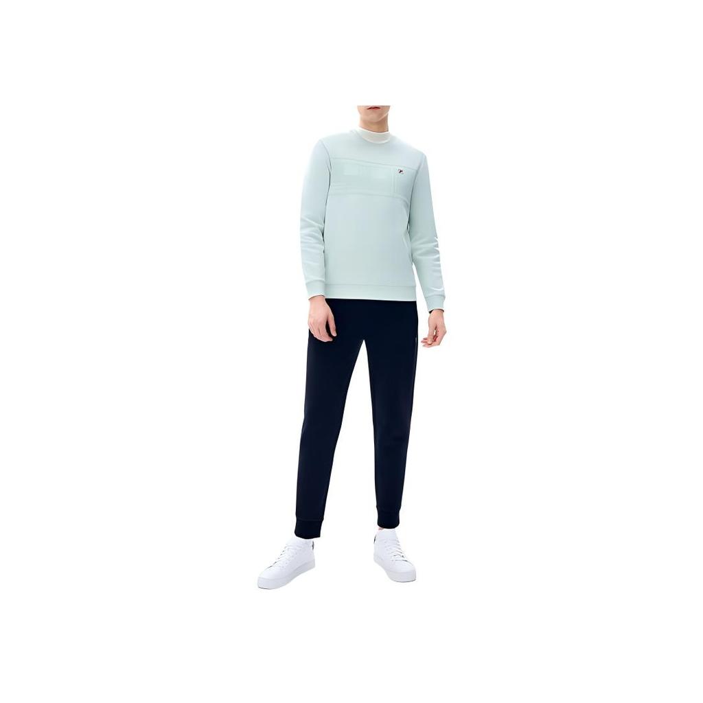 FILA Business Simple Solid Color Basic Knitted Casual Long Pants Men bottoms Legendary-Blue F11M241603FNV