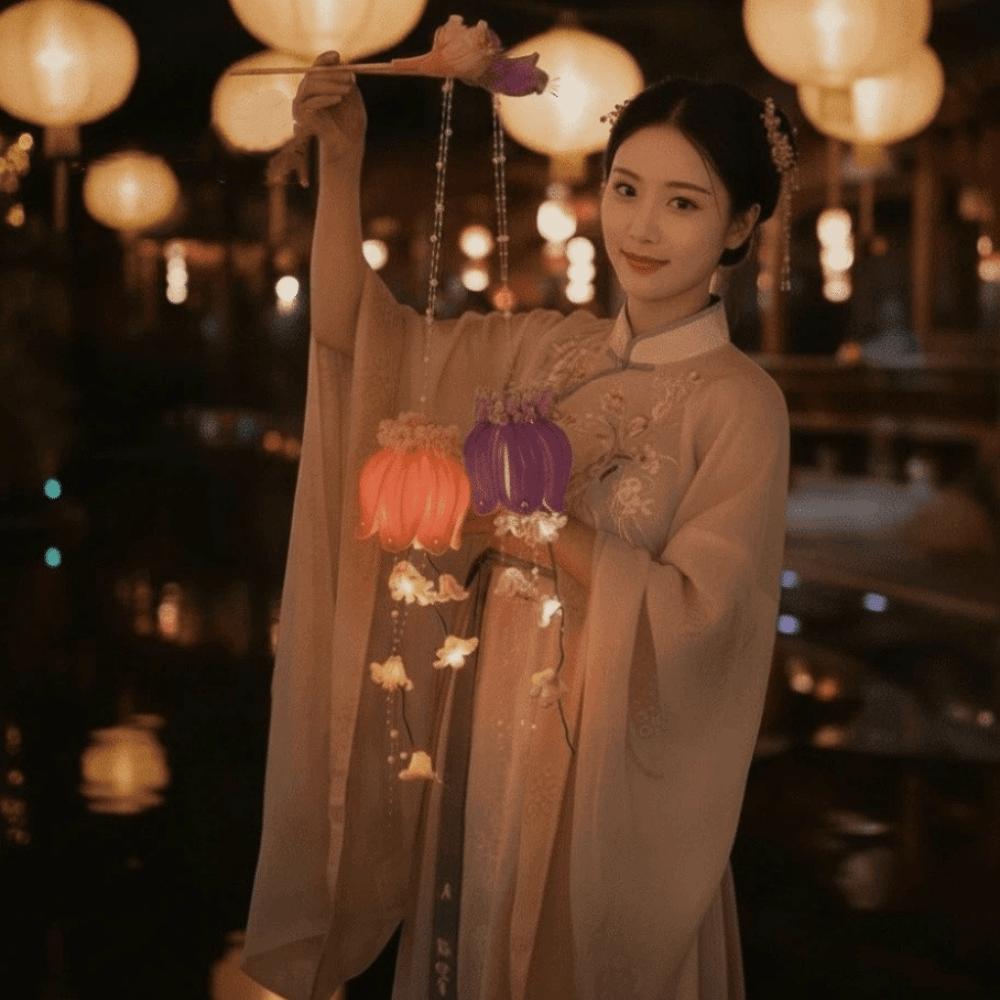 Handmade Bellflower Lantern Glowing Twisted Stick Muguet Flower Lamp Luminous Easy-to-Make Handheld Light Mid-Autumn Festival