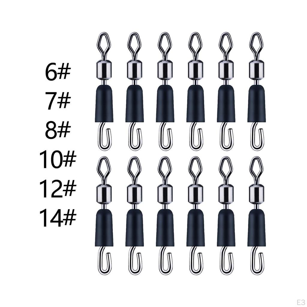 12 Pieces Fishing Swivel Barrel Small Reusable Ball Bearing Accessories