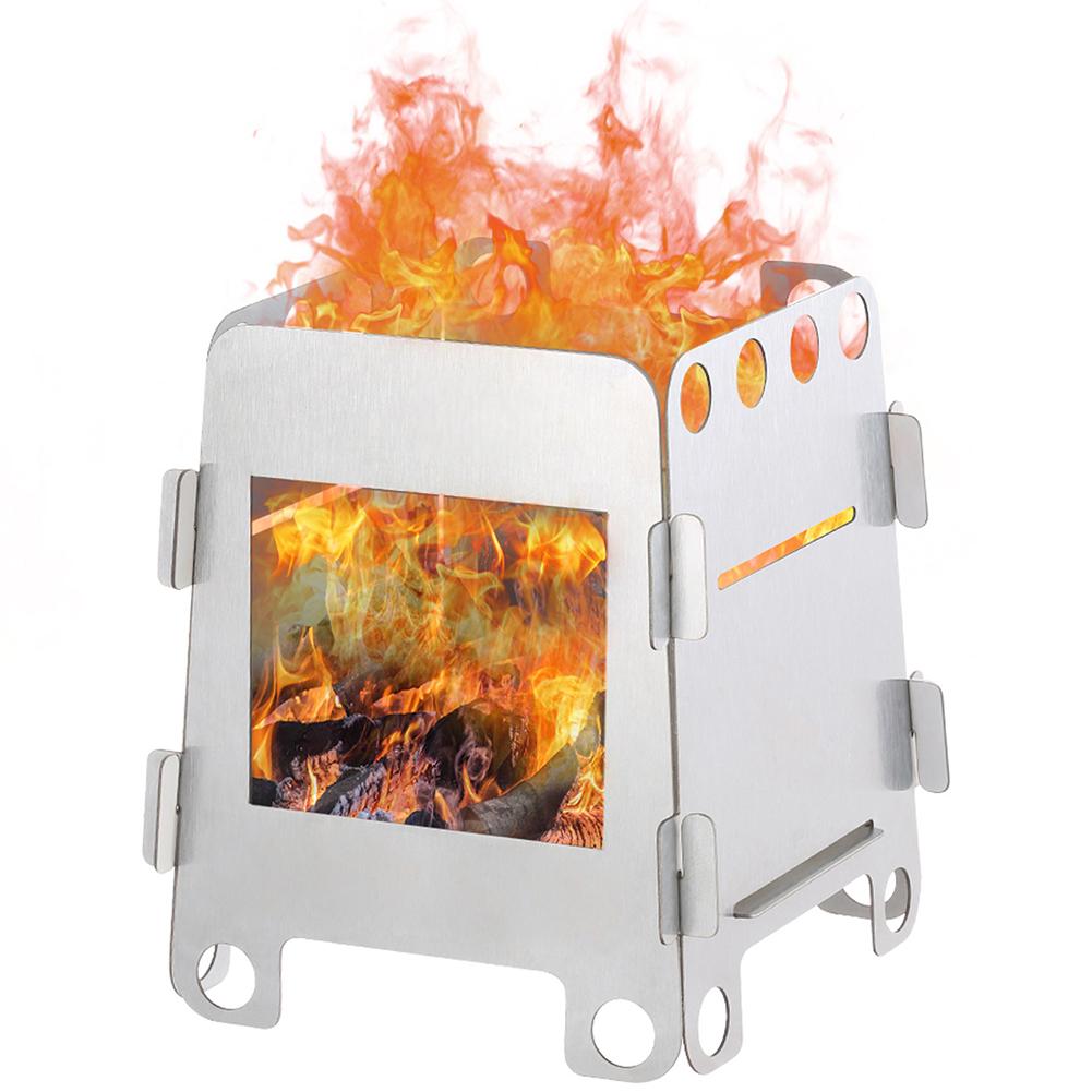 Folding Camping Wood Stove With Steel Lightweight Portable Traveling For Outdoor Hiki F7E4