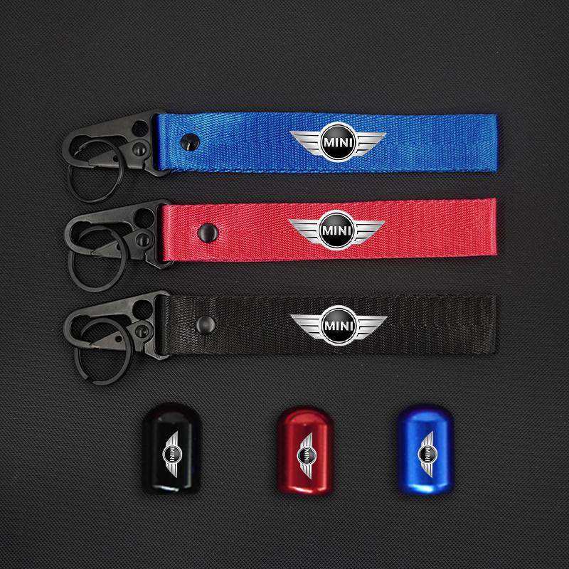 For BMW M E46 E90 E60 Tire Valve Stems Cap Car Keychain Style Wheel Air Valve Cover For BMW Mini Cooper R50 R53 R55 R56 R60 R61 F54 F55 Sticker Q00