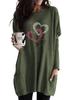 Women's Sweatshirt Women's Long Tunic with Pockets Loose Fit Fashion Printed Logn Sleeve Top