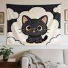 Kawaii Cat Tapestry Wall Hanging - Kawaii Style Horizontal Wall Decor with Kitten, Fabric Suitable for, Dorm,, Bedroom - Decoration for Room, Installa