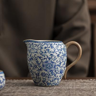 Lehký luxusní čajový set jednotlivý produkt modrobílá krása spravedlivý šálek keramický špičkový dávkovač čaje čajový stolek butik čajové moře příslušenství pro čajový obřad