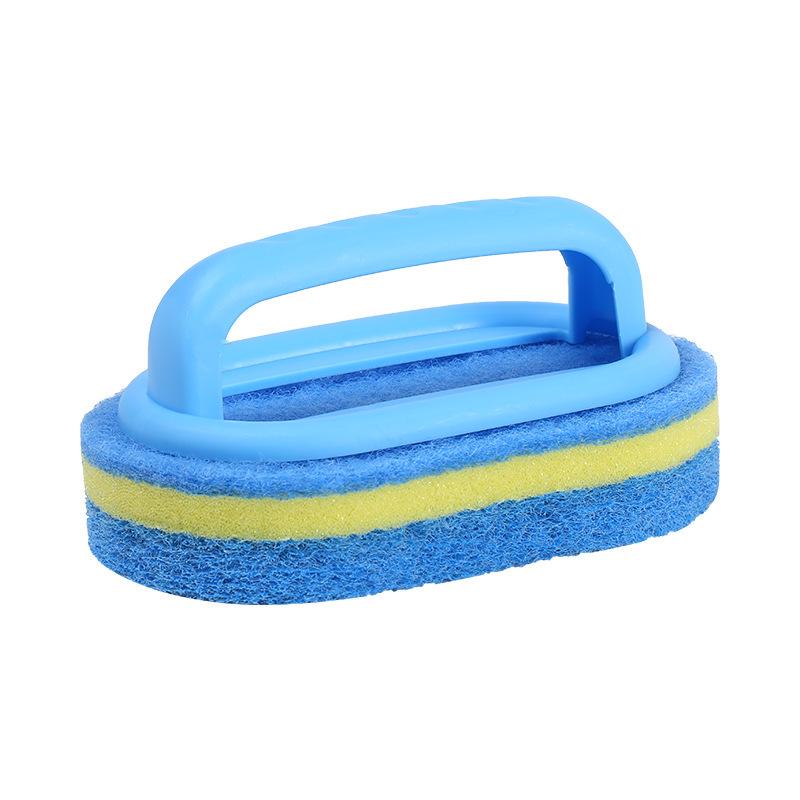 Three-Layer Sponge Cleaning Brush with Handle for Kitchen, Pot, and Dish Washing
