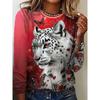 Fashion Women's Animal Print Top Long Sleeve Casual Versatile T-Shirt Comfortable Simple Pullovers Long Sleeves Women’s