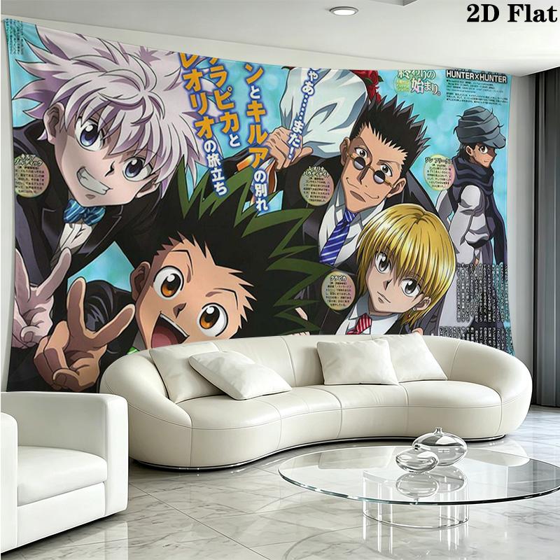 Hunter x Hunter Wall Tapestry Aesthetic Wall Hanging Printed Fabric Blanket Decorative Tapestries for Bedroom Living Room Home Decor