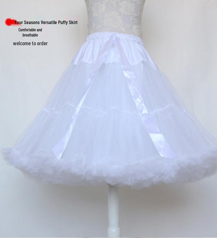 Adult Puff Skirt - Super Puffy Cosplay Crinoline Mesh, Soft Girl Lolita Princess Dress