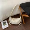 Minimalist Crossbody Bag for Women Soft Leather Shoulder Bag Zip Closure Trendy Hobo Style Handbag