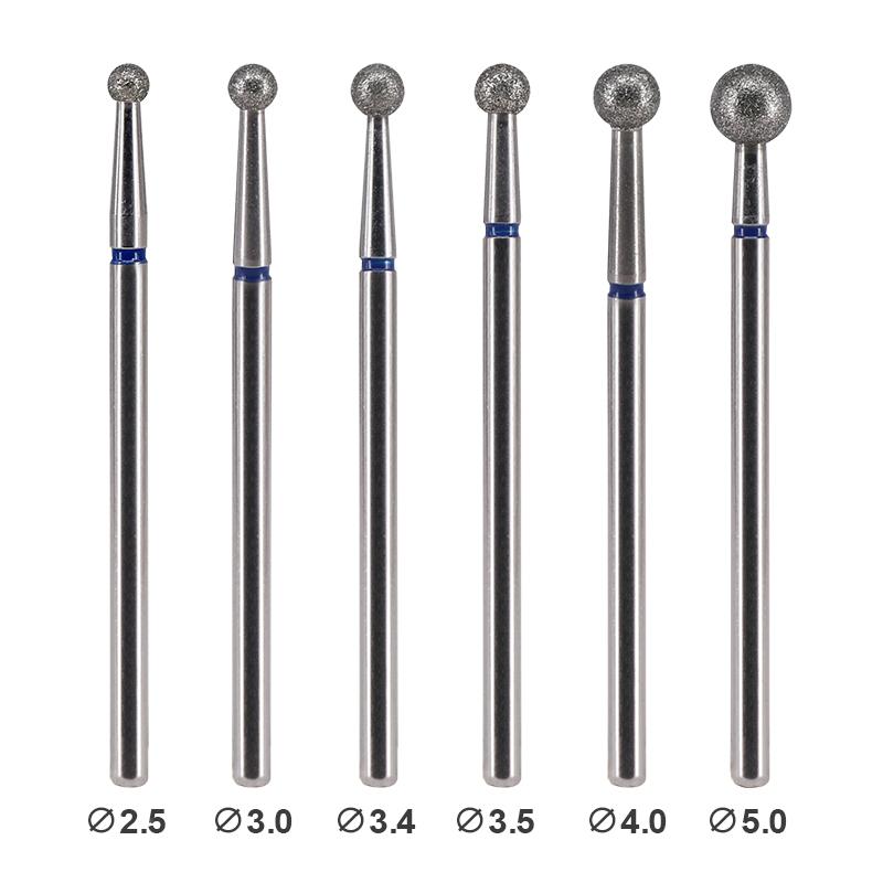 Nail Polishers Diamond Rotary Burs 5.0/4.0/3.5/3.4/3.0/2.5 Nail Drill Bits Manicure Pedicure Set 0-35000rpm Professional
