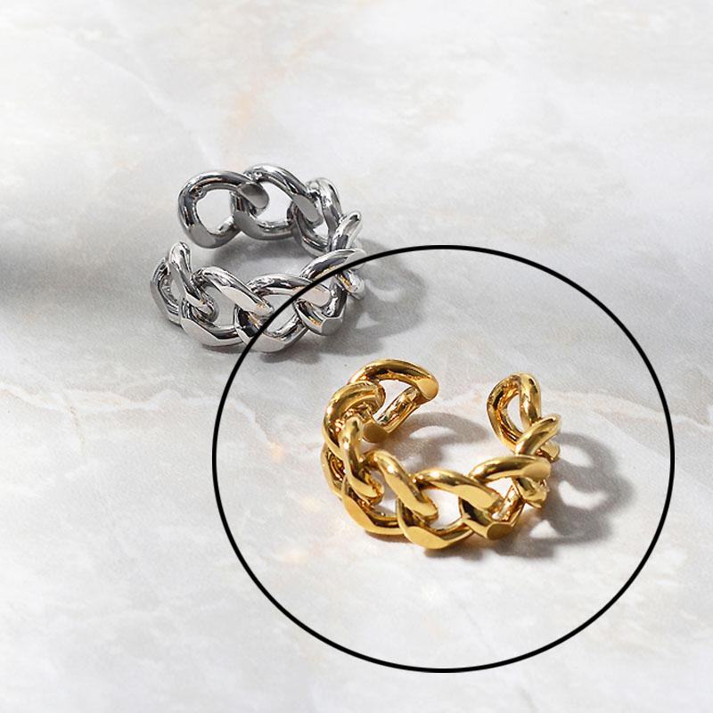 925 Silver Rings For Women Hollow Out Gold Color Temperament Personality Fashion Female Trendy Resizable Opening Rings