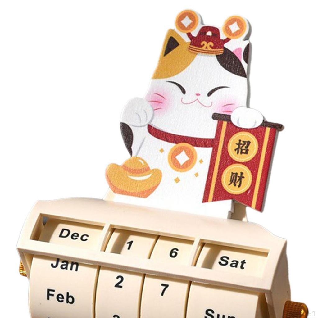Desk Calendar Flip Daily Use Rotate for Farmhouse