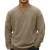 Men's Solid Color Round Neck Long Sleeve Tops Men's Sports Large Size Casual Round Neck Tops