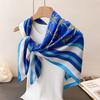 Retro Gorgeous Imitation Silk High-End Printing Large Square Scarf Silk Scarf Shawl Headscarf Neck Protection Scarf Decorative Women'S Scarf