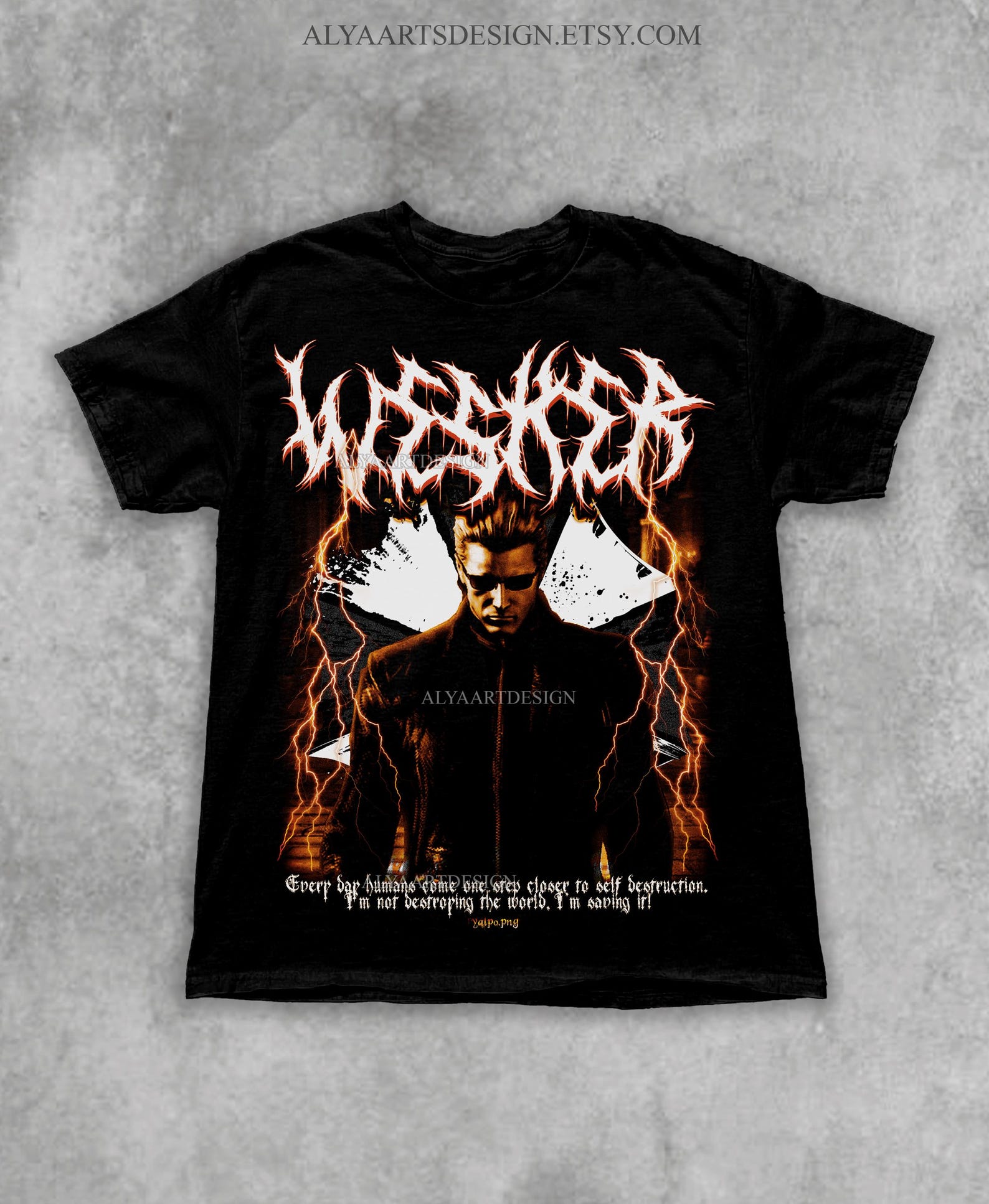 Albert Wesker Vintage T-Shirt: Resident Evil Unisex Tee, Gamer Gift, Heavy Metal Style 2XL