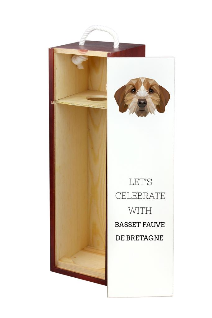 Brittany Basset, Basset Fauve De Bretagne - Geometric Box With Photo And Inscription For Wine Brand Art-Dog