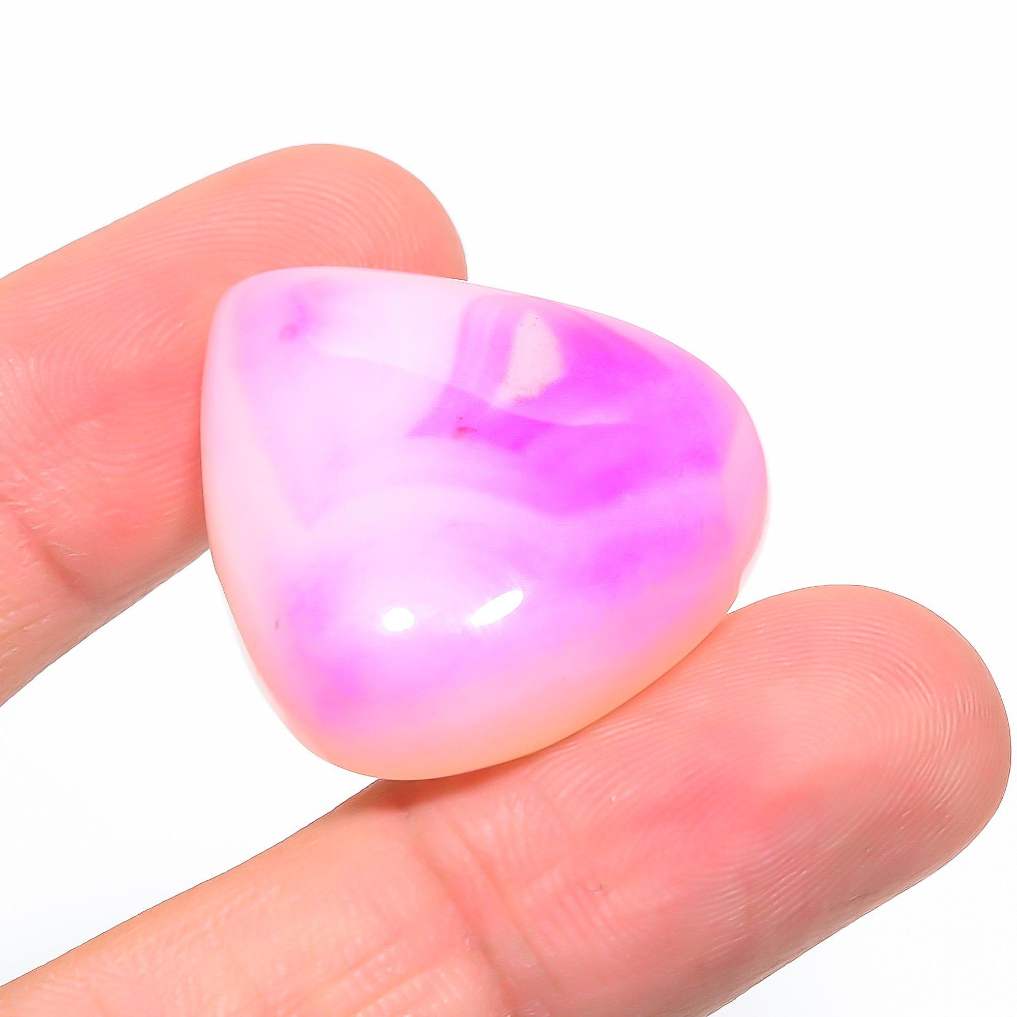 

Natural Pink Lace Agate 3.1x3.2cm Cabochon Fine Loose Gemstone 66.75Cts. m6m69 розовый