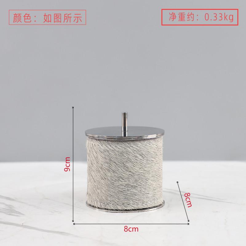

Nordic Cylindrical Stainless Steel Cotton Swab Jar Storage Cylinder Room TV Cabinet Storage Jar Metal Container Home Decoration