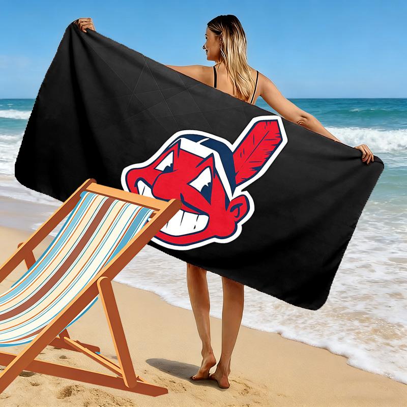 Cleveland Indians Print Beach Towel, Large Soft Quick Dry Towel for Beach Camping Swimming