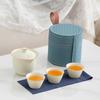 Ru Kiln Travel Tea Set Portable Business Event Gifts Ceramic Tea Pot Anti-scalding Kuaike Cup
