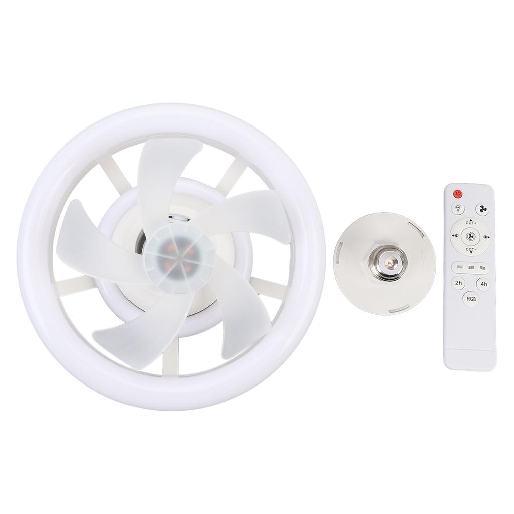 Ceiling Fan With LED Light Dimmable 3 Wind Speed Remote Control RGB Effect E27 Ceiling Fan for