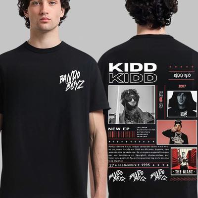 Rapový zpěvák Kidd Keo Bando Boyz Tour Merch Tričko 2026 Pánské Dámské Móda Hiphop Ležérní Bavlněné Nadměrné Tričko s Kulatým Výstřihem