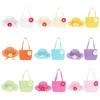 2Pcs/Set Flower Design Children Beach Hats Set Wide Brim Straw Wide Hat Sun-protective Hat  Party