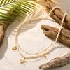 Acrylic Conch Starfish Shell Tassel Beads Chain Waist Chain For Women Men Creative Bohemia Double Layer Belly Chain Body Jewelry