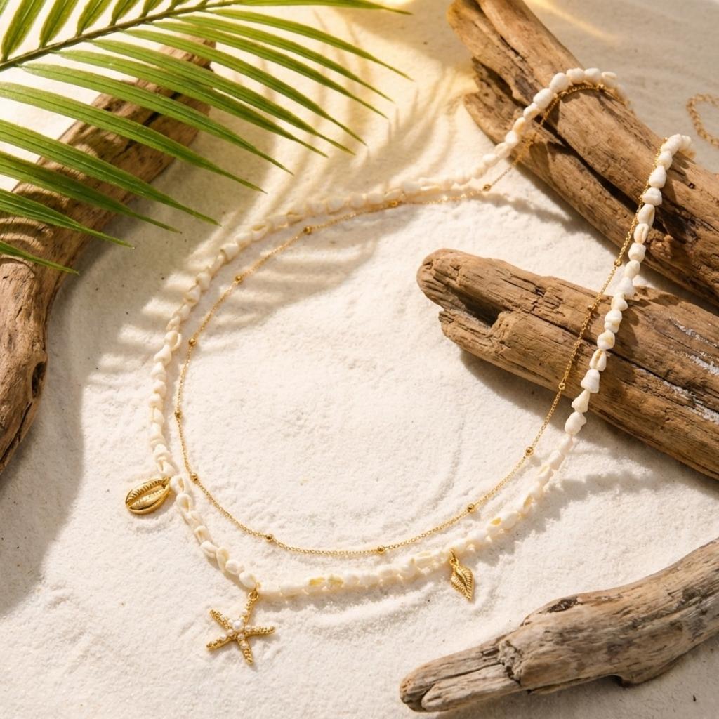 Acrylic Conch Starfish Shell Tassel Beads Chain Waist Chain For Women Men Creative Bohemia Double Layer Belly Chain Body Jewelry