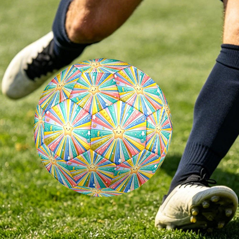 1pc Starburst Fun Themed Soccer Ball, Size 5, Lightweight PVC Material, Outdoor Training Soccer Ball Gift. Q62216