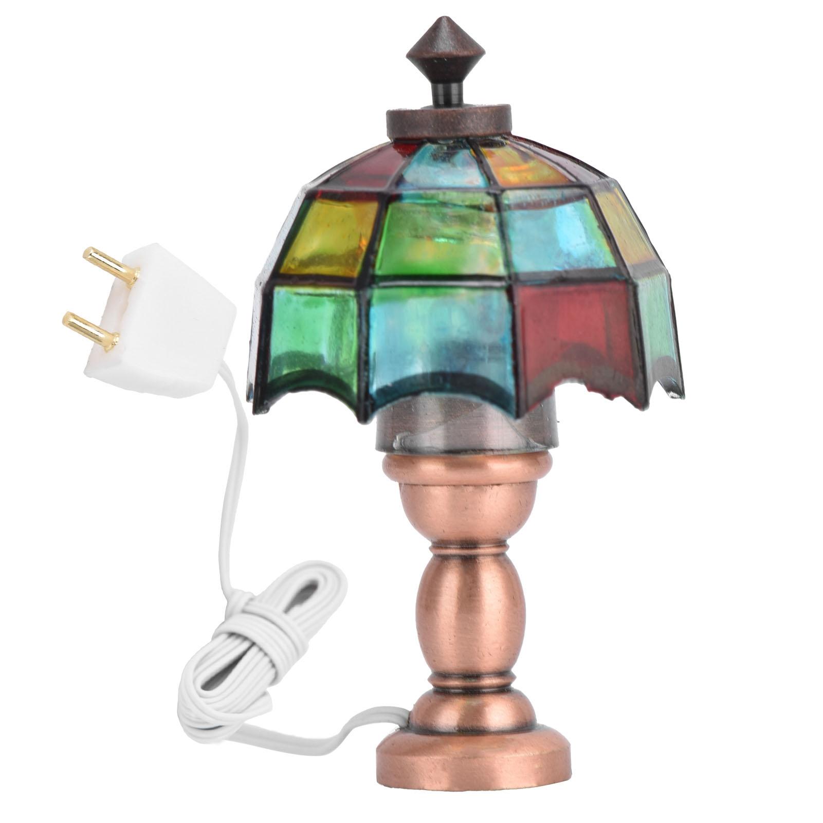

1:12 Dollhouse Desk Lamp Miniature Table Lamp with Umbrella Shaped Lampshade