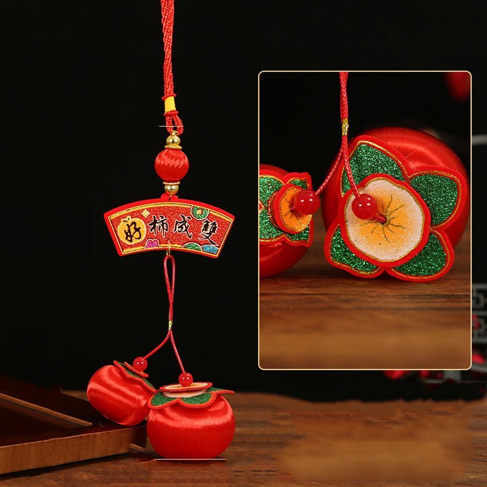 Handmade Chinese Lucky Persimmon Pendants Traditional Spring Festival Supplies New Year Decoration