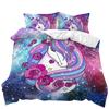 Unicorn Kit 3D Digital Printing Quilt Cover Princess Bedding Girl Three-Piece Set