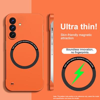 Für Samsung A56 5G Hülle Ultra Dünn Rahmenlose Handyhülle Für Samsung Galaxy A56 5G Für Magsafe Magnetische Kabellose Ladeabdeckung