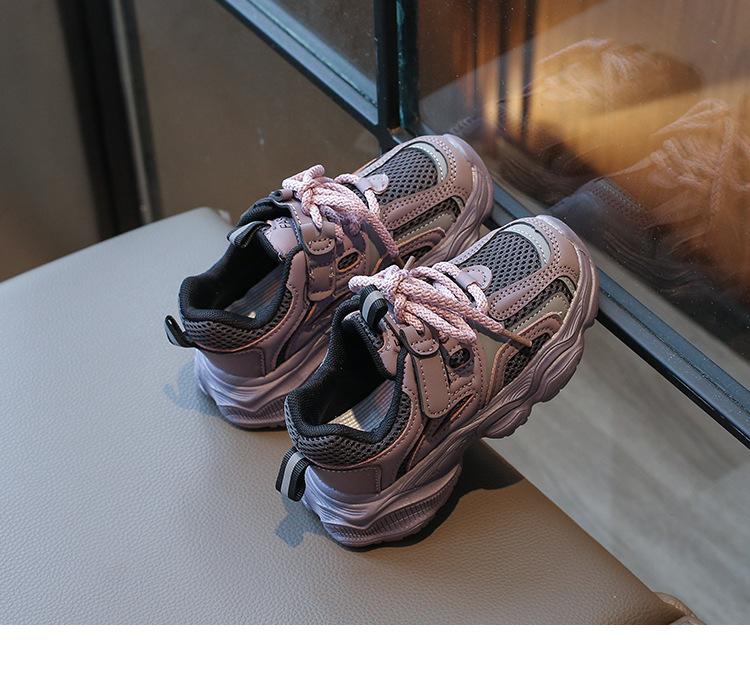 Classmate 2025 Spring and Autumn New Breathable Mesh Boys Sports Dad Shoes Little Girl Fried Street Mesh Shoes Sports Shoes