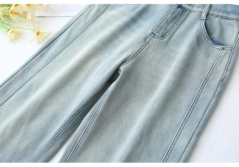 2025 Winter Plus Size High Waist Velvet Jeans, Floor-Length, Elastic Slimming, Thickened Long Pants for Women