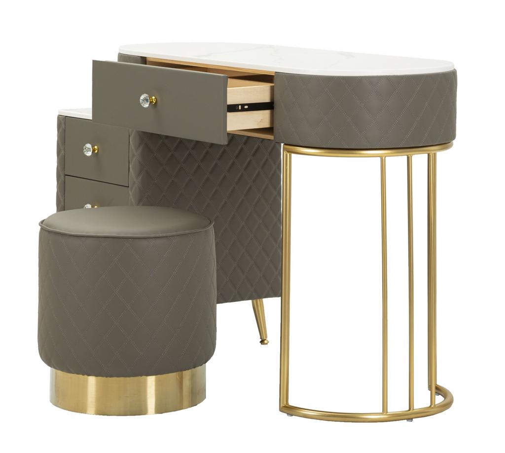 Bed Desk Sharon Grey With Stool Cm 120X40X75 (Stool Size Ø36X39)