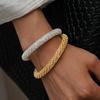 Full Rhinestone Open Bangle For Women Sparkling Crystal Stone Evening Party Bangle Fashion Jewelry