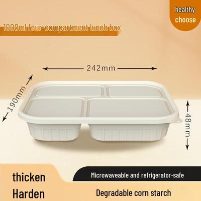 Xinran Disposable 4-Compartment Corn Starch Meal Box