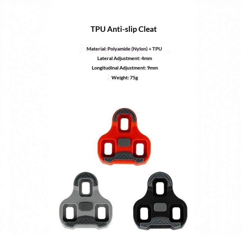 Self Lock Bike Cleats 1 Pair with Storage Box 0/45/9 Degree Fit for CC LOOK Road Bike Pedal Clips