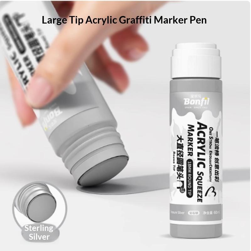 1Pcs 3Cm Jumbo Felt Tip Acrylic Paint Markers Graffiti Jumbo Colored Markers For Rock Painting Stone Ceramic Glass Wood Canvas