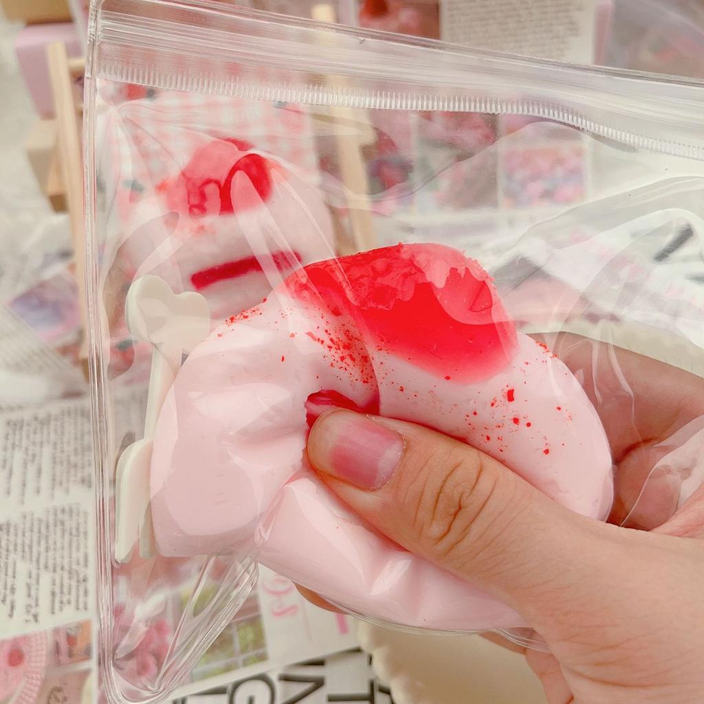 Strawberry Milk Cream Burst Fun Simulation Cake Mud Feel Decompression Toy Vent