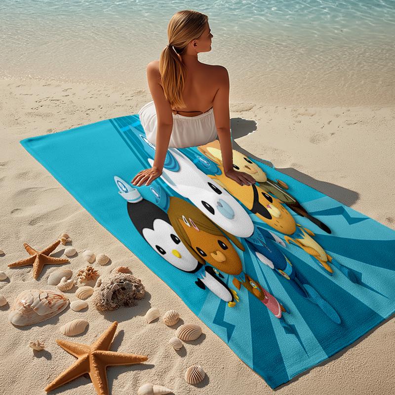 proof beach towel with a The Octonauts1 pattern - soft,absorbent,quick-drying,machine washable - perfect for swimming,camping,bathing