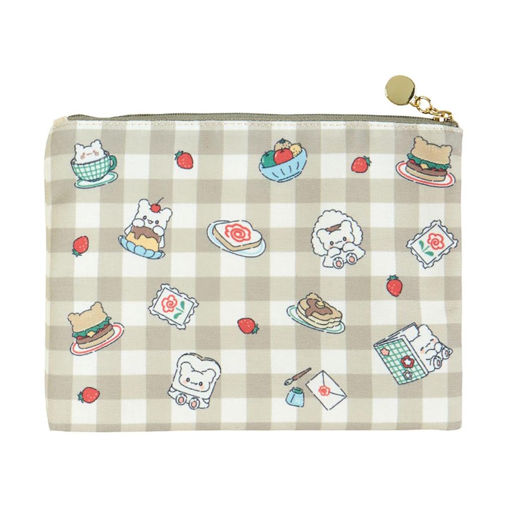 Sanrio Flat Pouch Set Hanamaru Ghost Polyester Cotton Steel 931021 (Always Together!)