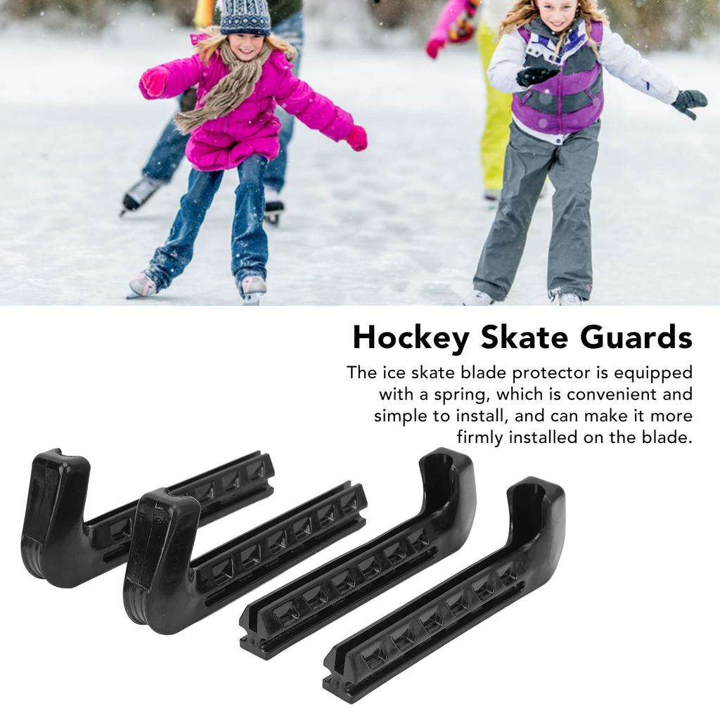 2 Pairs Skate Guards Portable Ice Skate Blade Covers Adjustable Ice Skate Blade Protector for Hockey Skates Figure Skates Ice Skates Black