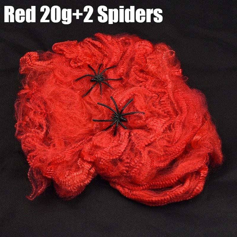 Artificial Spider Web Halloween Decoration Scary Party Scene Props Colorful Stretchy Cobweb Horror House Decorative Accessories