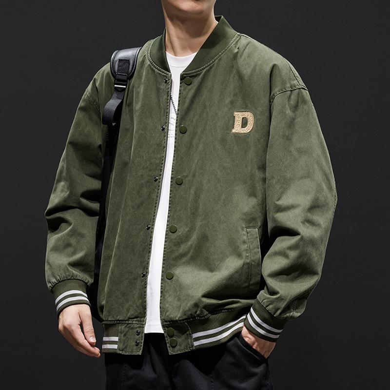Ruffian Handsome Baseball Jersey Men'S Jacket Loose Large Size American Retro Bomber Jacket Top