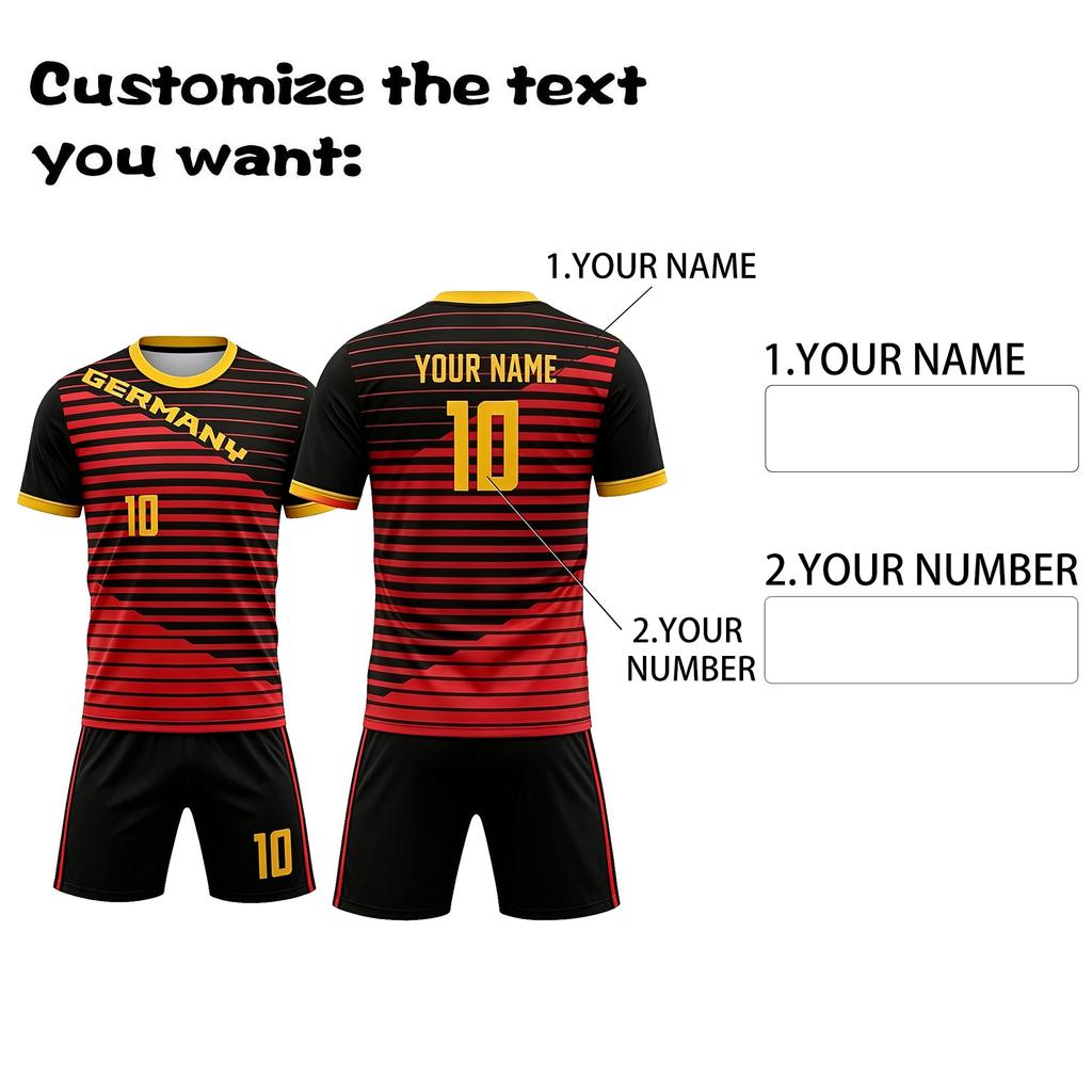 Customizable Two Piece Soccer Jersey Set Lightweight Breathable Fabric Athletic Fit Sportswear for Training and Matches